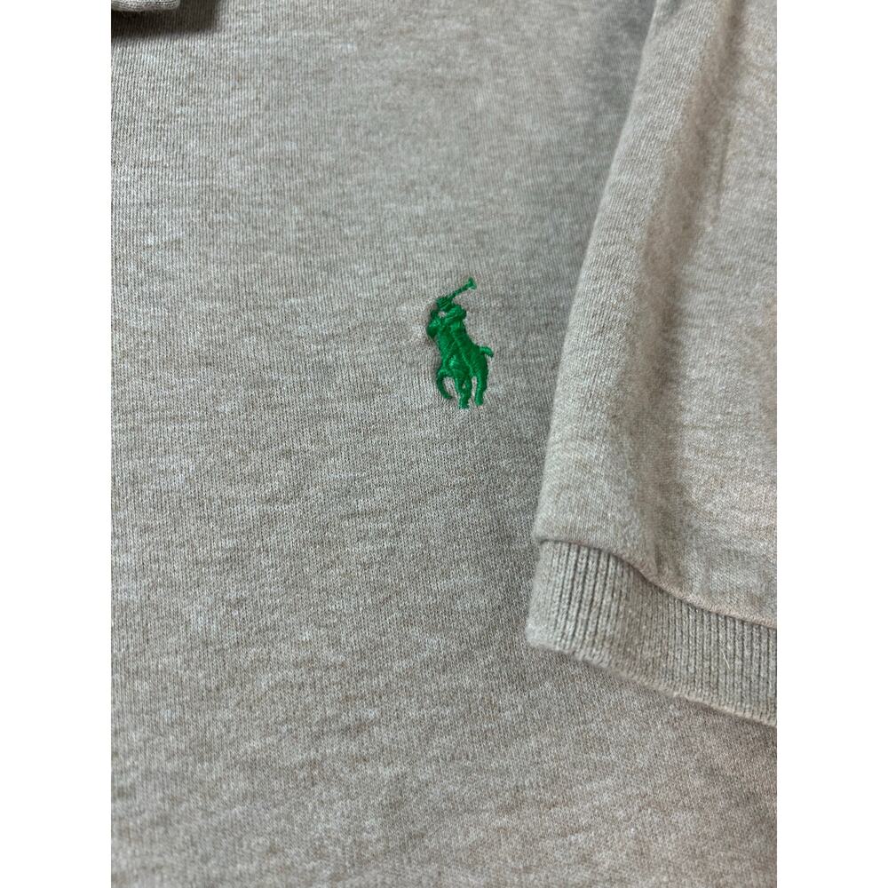Polo Ralph Lauren Custom Fit Polo Shirt Medium Heather Tan Green Pony
